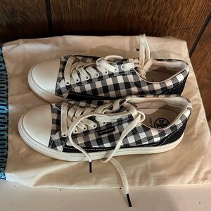 Tory Burch Gingham Lace-Up Sneakers